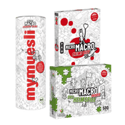 Crunchy Crime Fan Paket bestehend aus mymuesli Crunchy Crime Schoko Müsli, Micro Macro Crime City und Puzzle