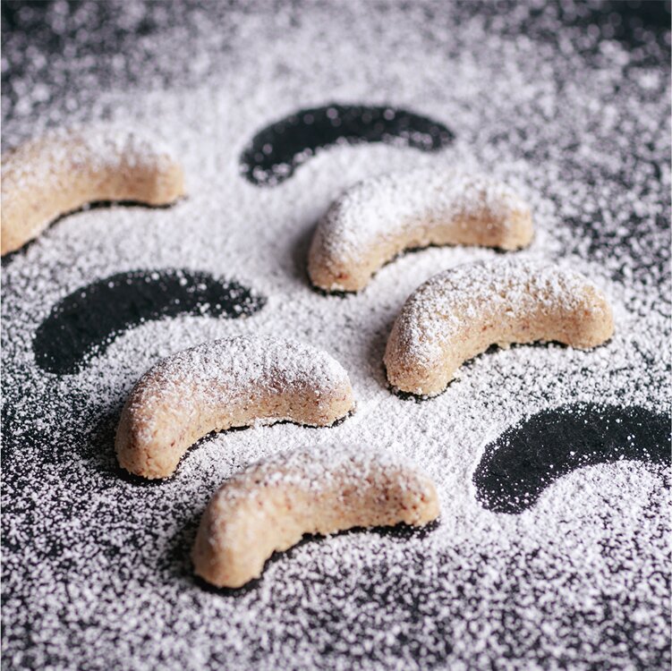 Vanillekipferl auf dem Backbleck