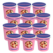 12er-Pack mymuesli Portionsbecher in der Sorte Strawberry Cheesecake.