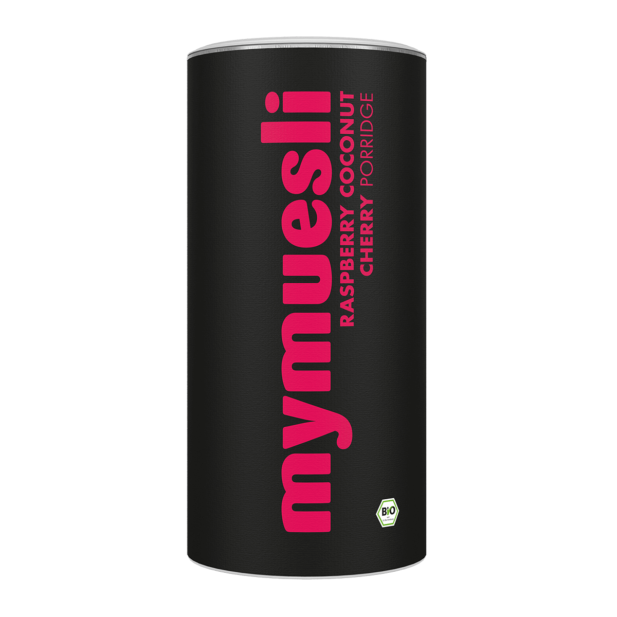 mymuesli Porridge Dose in der Sorte Raspberry Coconut Cherry.