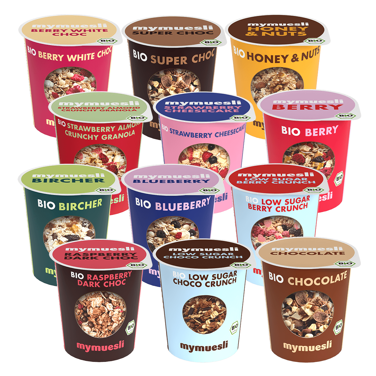 12er-Probierpaket Version an mymuesli 2Go Sorten.