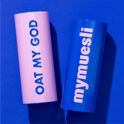 Zwei Vorratsdosen blau & rosa liegend